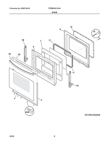Door parts for Frigidaire Electric Range FCRE305CAWH from AppliancePartsPros.com
