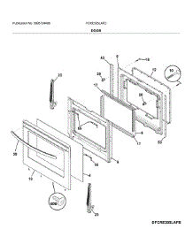 Door parts for Frigidaire Electric Range FCRE305LAFD from AppliancePartsPros.com