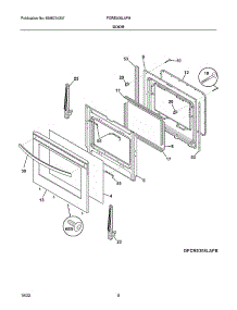 Door parts for Frigidaire Electric Range FCRE305LAFH from AppliancePartsPros.com
