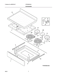 Top / Drawer parts for Frigidaire Electric Range FCRE3083ASA from AppliancePartsPros.com