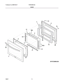 Door parts for Frigidaire Electric Range FCRE3083ASA from AppliancePartsPros.com