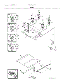 Burner parts for Frigidaire Gas Range FCRG3005AWA from AppliancePartsPros.com