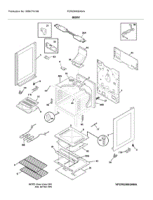 Body parts for Frigidaire Gas Range FCRG3005AWA from AppliancePartsPros.com