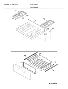 Top / Drawer parts for Frigidaire Gas Range FCRG3005AWA from AppliancePartsPros.com