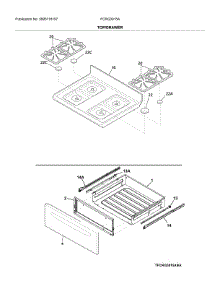Top / Drawer parts for Frigidaire Gas Range FCRG3015AWA from AppliancePartsPros.com