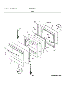 Door parts for Frigidaire Gas Range FCRG3051ASA from AppliancePartsPros.com