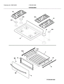 Top / Drawer parts for Frigidaire Gas Range FCRG3051ASB from AppliancePartsPros.com