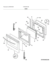Door parts for Frigidaire Gas Range FCRG3051ASB from AppliancePartsPros.com
