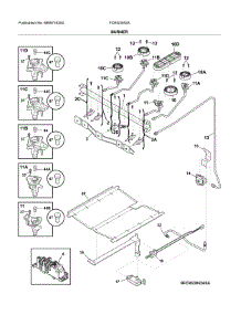 Burner parts for Frigidaire Gas Range FCRG3052ABA from AppliancePartsPros.com
