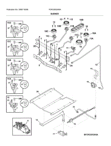 Burner parts for Frigidaire Gas Range FCRG3052ASA from AppliancePartsPros.com