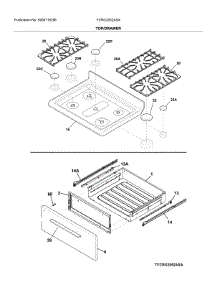 Top / Drawer parts for Frigidaire Gas Range FCRG3052ASA from AppliancePartsPros.com