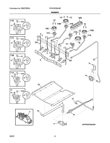 Burner parts for Frigidaire Gas Range FCRG3052ASE from AppliancePartsPros.com