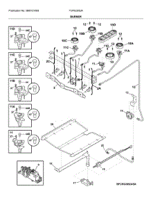 Burner parts for Frigidaire Gas Range FCRG3052AWB from AppliancePartsPros.com