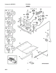 Burner parts for Frigidaire Gas Range FCRG3052AWE from AppliancePartsPros.com