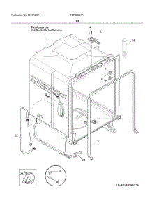 Tub parts for Frigidaire Dishwasher FDPC4221AW0A from AppliancePartsPros.com
