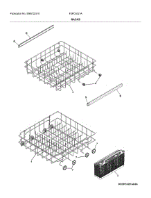 Racks parts for Frigidaire Dishwasher FDPC4221AW0A from AppliancePartsPros.com