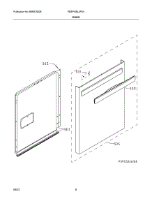 Door parts for Frigidaire Dishwasher FDSP450LAF0A from AppliancePartsPros.com