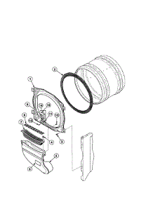 Front Bulkhead parts for Speed Queen Dryer FEU17AWF1702 from AppliancePartsPros.com