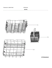 Racks parts for Frigidaire Dishwasher FFBD2420UW from AppliancePartsPros.com