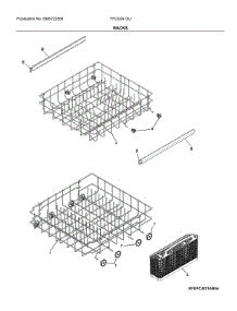 Racks parts for Frigidaire Dishwasher FFCD2413UB3A from AppliancePartsPros.com