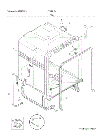 Tub parts for Frigidaire Dishwasher FFCD2413UW2A from AppliancePartsPros.com