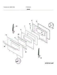 Door parts for Frigidaire Electric Range FFEF3012UBC from AppliancePartsPros.com