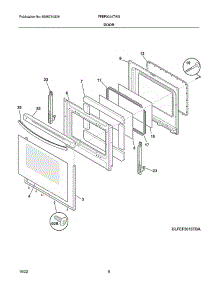 Door parts for Frigidaire Electric Range FFEF3054TWS from AppliancePartsPros.com