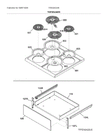 Top / Drawer parts for Frigidaire Electric Range FFEH2422UW from AppliancePartsPros.com