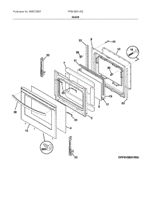 Door parts for Frigidaire Electric Range FFEH3051VSD from AppliancePartsPros.com