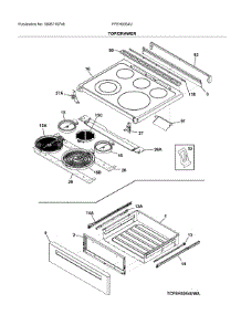 Top / Drawer parts for Frigidaire Electric Range FFEH3054UWA from AppliancePartsPros.com