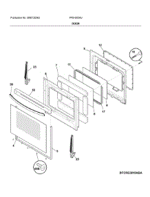 Door parts for Frigidaire Electric Range FFEH3054UWB from AppliancePartsPros.com