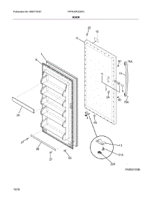 Door parts for Frigidaire Upright Freezer FFFH20F2QWG from AppliancePartsPros.com