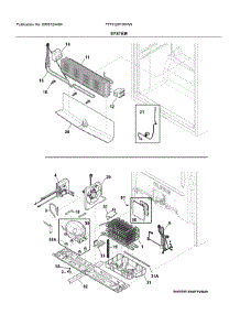 System parts for Frigidaire Upright Freezer FFFH20F3WW0 from AppliancePartsPros.com