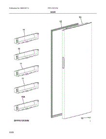 Door parts for Frigidaire Upright Freezer FFFU13F2VW from AppliancePartsPros.com