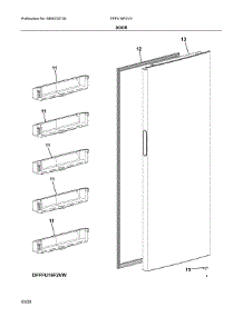 Door parts for Frigidaire Upright Freezer FFFU16F2VV from AppliancePartsPros.com