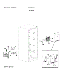 System parts for Frigidaire Upright Freezer FFFU16F2VV from AppliancePartsPros.com