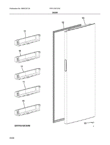 Door parts for Frigidaire Upright Freezer FFFU16F2VW from AppliancePartsPros.com