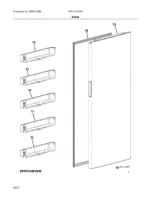 Door parts for Frigidaire Upright Freezer FFFU18F2VW from AppliancePartsPros.com