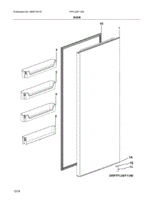 Door parts for Frigidaire Upright Freezer FFFU20F1UW from AppliancePartsPros.com