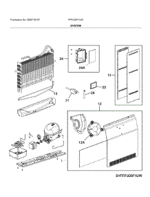 System parts for Frigidaire Upright Freezer FFFU20F1UW from AppliancePartsPros.com