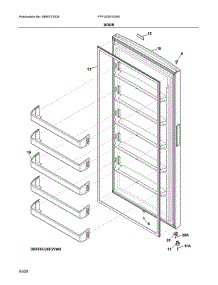 Door parts for Frigidaire Upright Freezer FFFU20F2VW0 from AppliancePartsPros.com