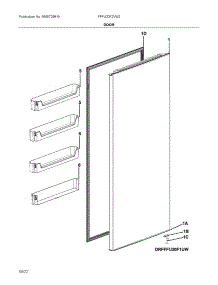 Door parts for Frigidaire Upright Freezer FFFU20F2VW2 from AppliancePartsPros.com