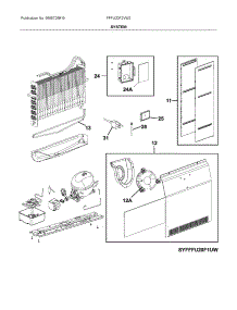 System parts for Frigidaire Upright Freezer FFFU20F2VW2 from AppliancePartsPros.com