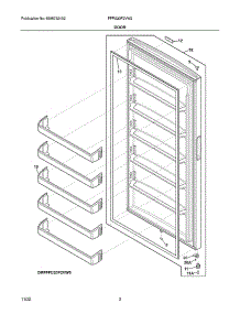 Door parts for Frigidaire Upright Freezer FFFU20F2VW2 from AppliancePartsPros.com