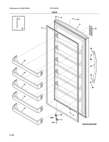 Door parts for Frigidaire Upright Freezer FFFU20F4VW0 from AppliancePartsPros.com