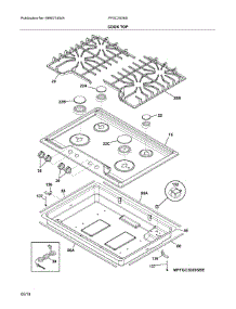 Cooktop parts for Frigidaire Gas Cooktop FFGC3026SBE from AppliancePartsPros.com