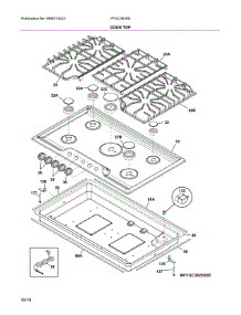 Cook Top parts for Frigidaire Gas Cooktop FFGC3626SBE from AppliancePartsPros.com