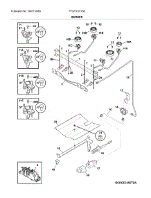 Burner parts for Frigidaire Gas Range FFGF3016TSB from AppliancePartsPros.com