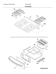 Top / Drawer parts for Frigidaire Gas Range FFGF3016TSB from AppliancePartsPros.com