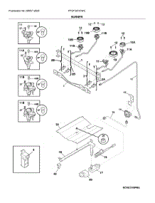 Burner parts for Frigidaire Gas Range FFGF3016TWC from AppliancePartsPros.com